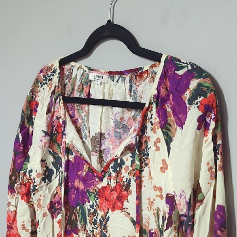 Andree Cream Floral Long Sleeve Blouse - Picture 2 of 6